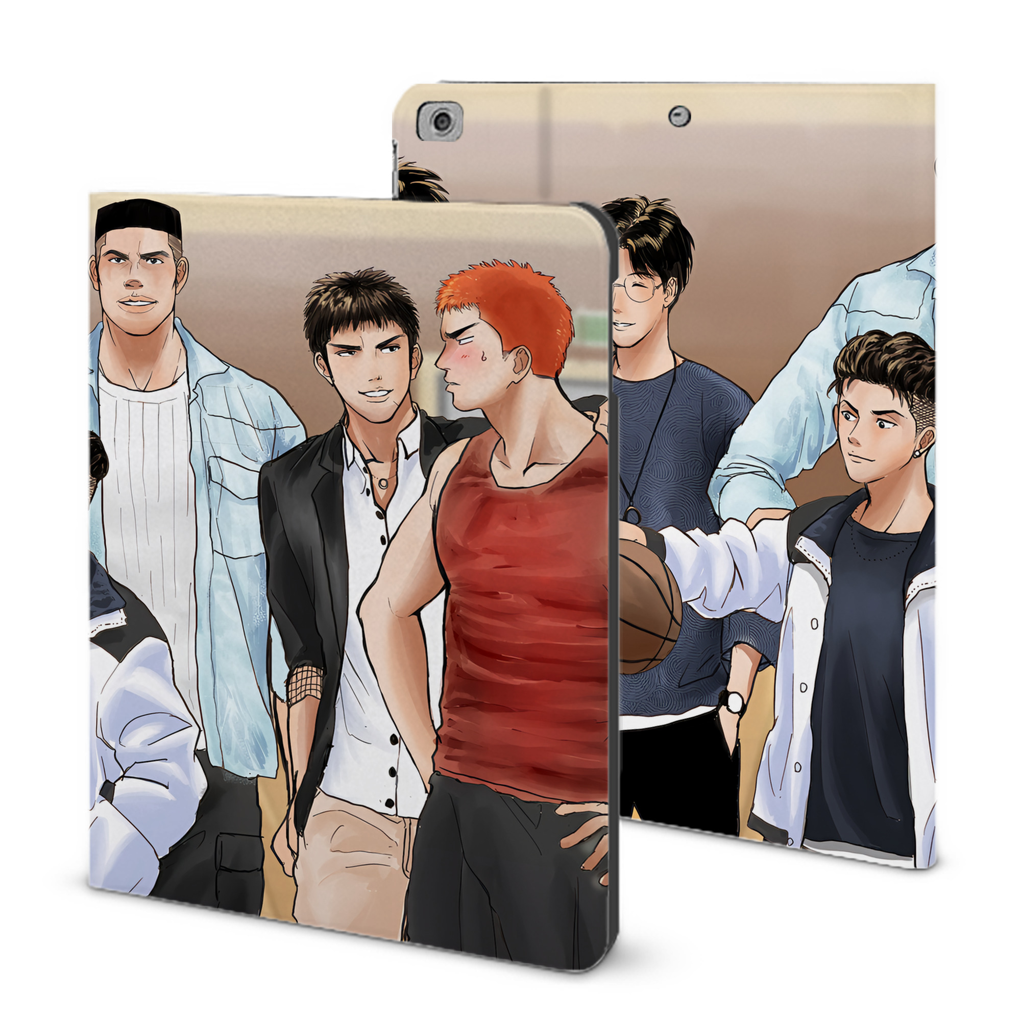 （画像用） SLAM DUNK／スラムダンク IPad ケース ブック型 PUレザー TPU 耐衝撃 軽量 薄型 ペン収納なし 全面保護 IPad 各モデル対応